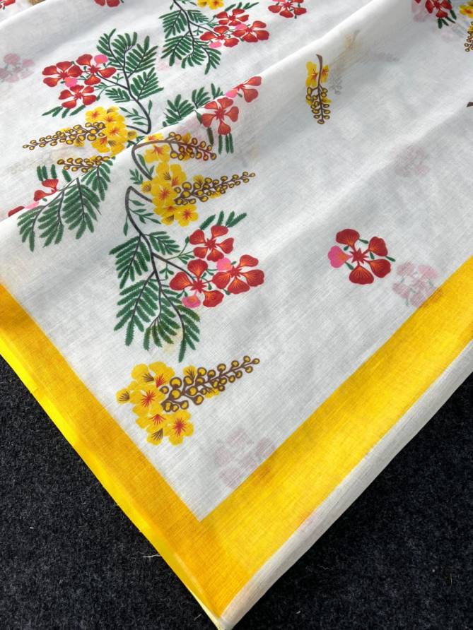 MG 448  Plain Linen Digital Printed Saree Wholesale Price In Surat